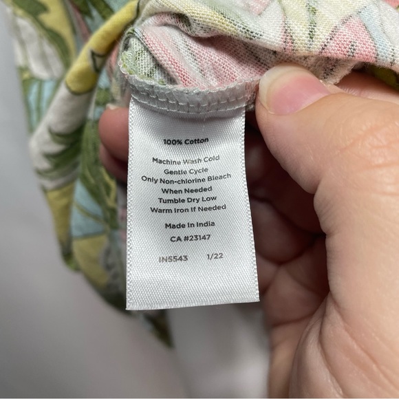 Talbots Cotton Self Tie Tropical Print Knee Length Dress Size MP - Picture 9 of 10